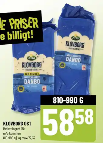 Løvbjerg KLOVBORG OST tilbud