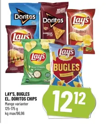 Løvbjerg LAY'S, BUGLES EL. DORITOS CHIPS tilbud