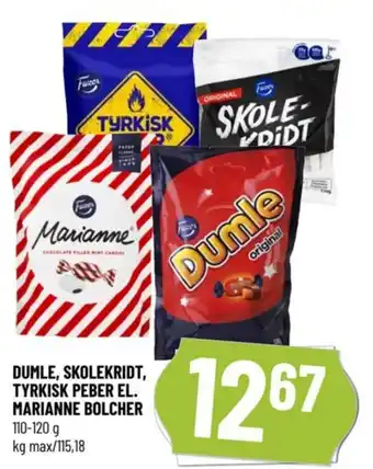 Løvbjerg DUMLE, SKOLEKRIDT, TYRKISK PEBER EL. MARIANNE BOLCHER tilbud