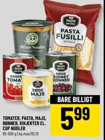 Løvbjerg TOMATER, PASTA, MAJS, BØNNER, KIKÆRTER EL. CUP NUDLER tilbud