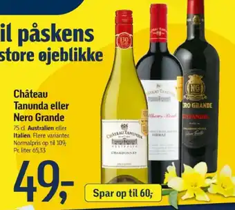 Føtex Château Tanunda eller Nero Grande tilbud