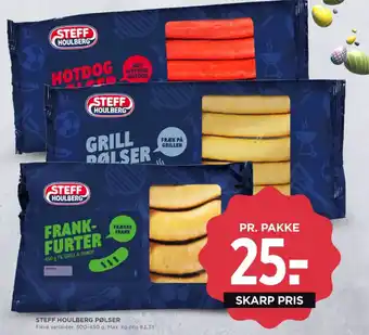 MENY STEFF HOULBERG PØLSER tilbud