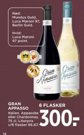 MENY GRAN APPASSO tilbud