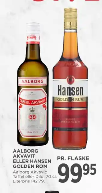 MENY AALBORG AKVAVIT ELLER HANSEN GOLDEN ROM tilbud