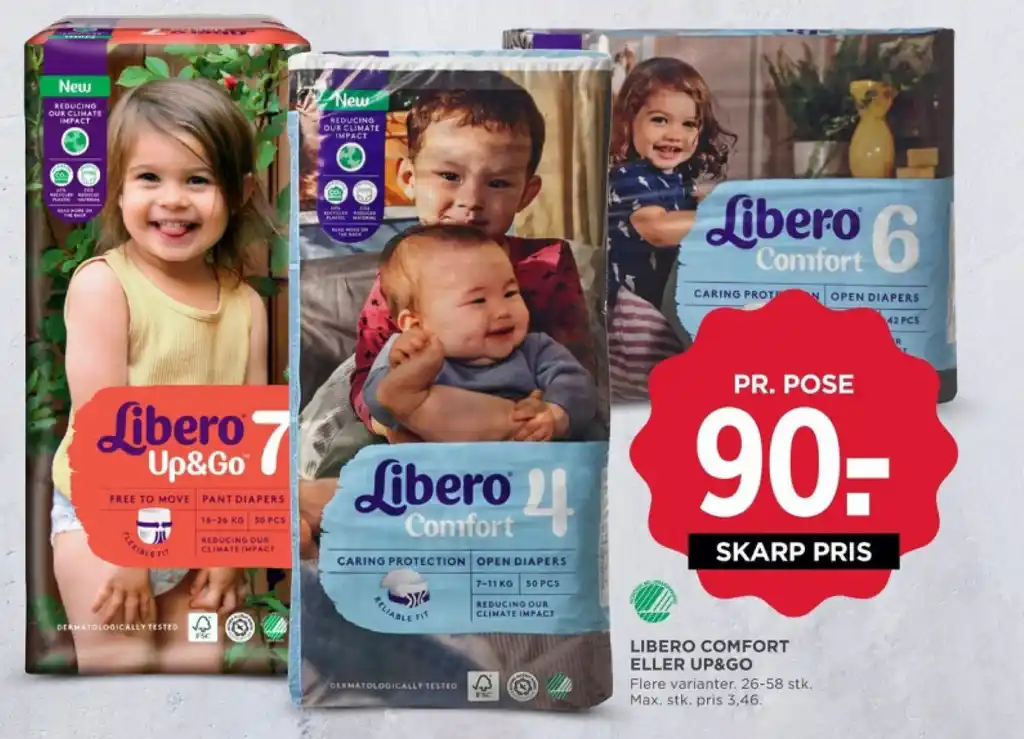 LIBERO COMFORT ELLER UP&GO tilbud hos MENY