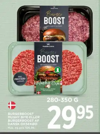 MENY BURGERBOOST MUSHY BITE ELLER BURGERBOOST AF DANSK OKSEKØD tilbud
