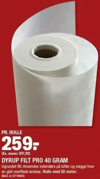 Stark Dyrup Filt Pro 40 Gram tilbud