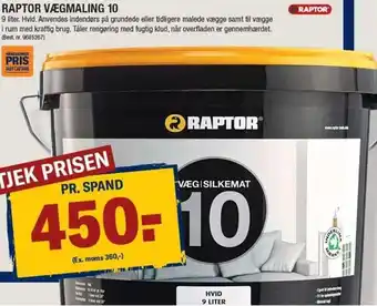 Stark Raptor Vægmaling 10 9 Liter tilbud