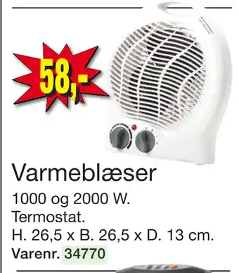 Harald Nyborg Varmeblæser tilbud