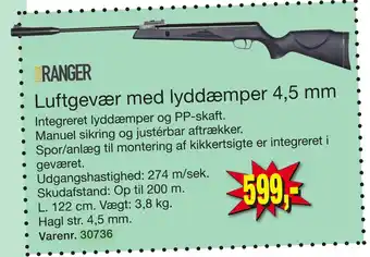 Harald Nyborg Luftgevær med lyddæmper 4,5 mm tilbud