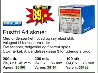 Harald Nyborg Rustfri A4 skruer tilbud