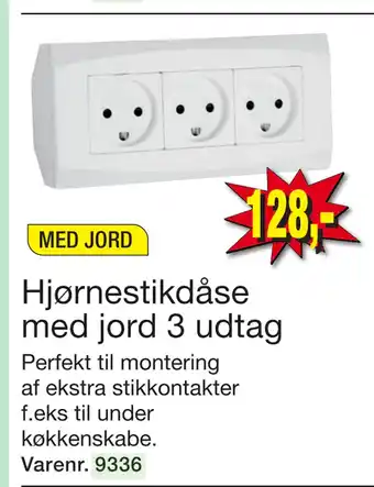 Harald Nyborg Hjørnestikdåse med jord 3 udtag tilbud