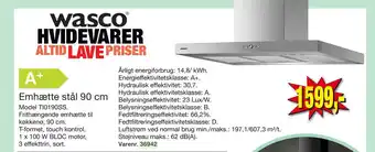 Harald Nyborg Emhætte stål 90 cm tilbud