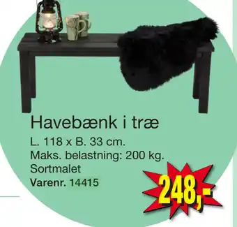 Harald Nyborg Havebænk i træ tilbud