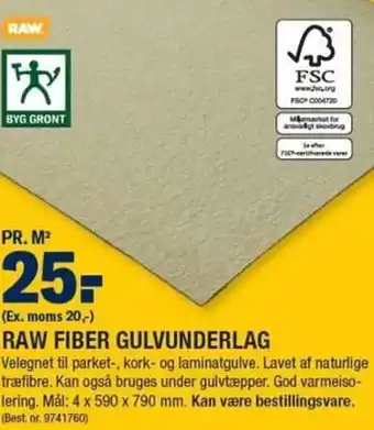 Raw Fiber Gulvunderlag Velegnet Till Parket
