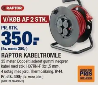 Raptor Kabeltromle 35 Meter