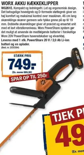 Stark Worx Akku Hækkeklipper tilbud
