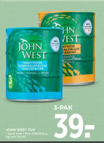 MENY JOHN WEST TUN tilbud