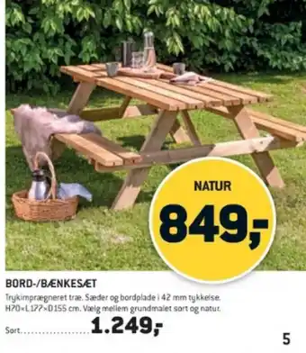 XL-BYG BORD-/BÆNKESÆT tilbud
