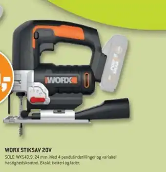 XL-BYG WORX STIKSAV 20V tilbud