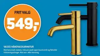 XL-BYG VASSO HÅNDVASKARMATUR tilbud