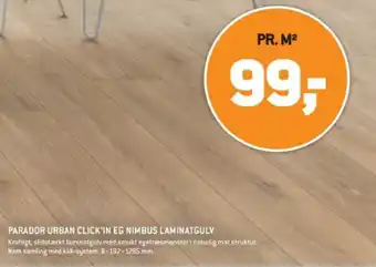 XL-BYG PARADOR URBAN CLICK'IN EG NIMBUS LAMINATGULV tilbud