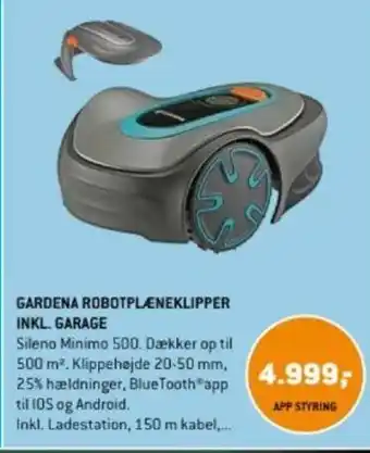 XL-BYG GARDENA ROBOTPLÆNEKLIPPER INKL. GARAGE tilbud