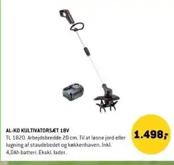 XL-BYG AL-KO KULTIVATORSÆT 18V tilbud