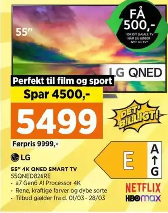 Power 55" 4K QNED SMART TV 55QNED826RE tilbud