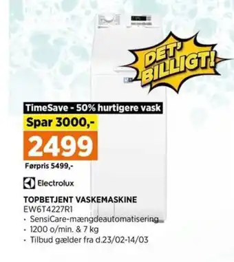 Power TOPBETJENT VASKEMASKINE EW6T4227R1 tilbud