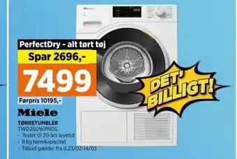 Power TØRRETUMBLER TWD260WPNDS tilbud