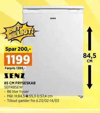 Power 85 CM FRYSESKAB SEFR85EW tilbud