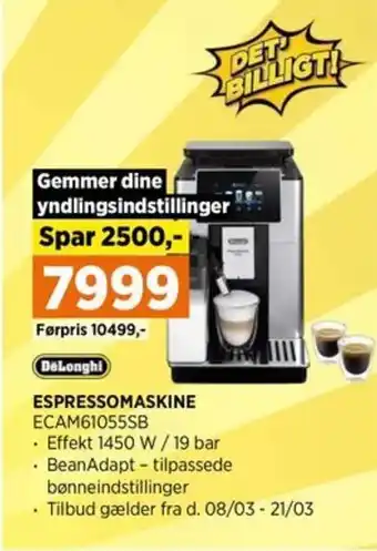 Power ESPRESSOMASKINE ECAM61055SB tilbud