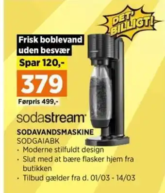 Power SODAVANDSMASKINE SODGAIABK tilbud