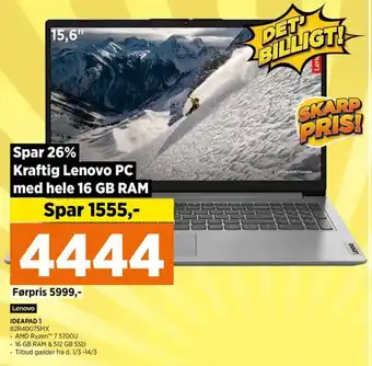 Power IDEAPAD 1 82R40075MX tilbud