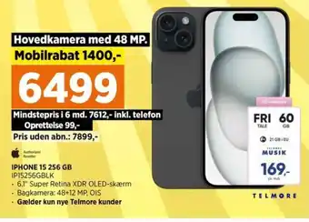 Power IPHONE 15 256 GB IP15256GBLK tilbud
