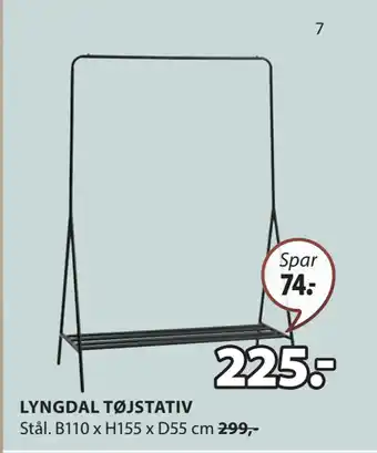JYSK LYNGDAL TØJSTATIV tilbud
