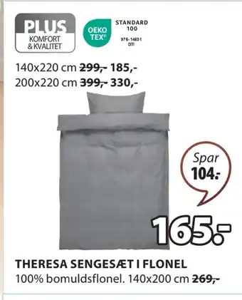 JYSK THERESA SENGESÆT I FLONEL tilbud