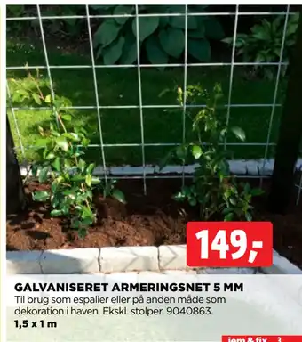 jem & fix GALVANISERET ARMERINGSNET 5 MM tilbud