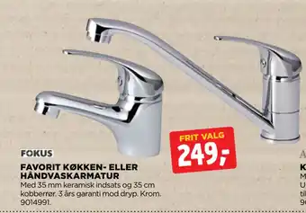 jem & fix FAVORIT KØKKEN- ELLER HÅNDVASKARMATUR tilbud