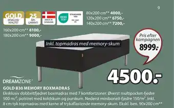 JYSK GOLD B30 MEMORY BOXMADRAS tilbud