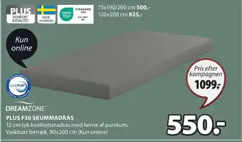 JYSK PLUS F30 SKUMMADRAS tilbud