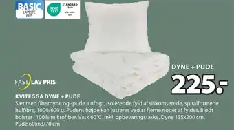 JYSK KVITEGGA DYNE + PUDE tilbud