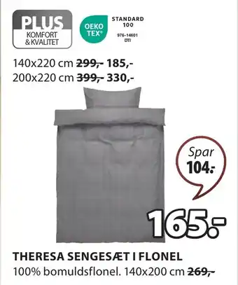 JYSK THERESA SENGESÆT I FLONEL tilbud