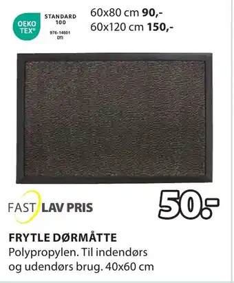 JYSK FRYTLE DØRMÅTTE tilbud