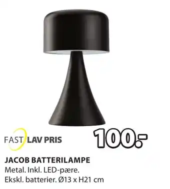 JYSK JACOB BATTERILAMPE tilbud