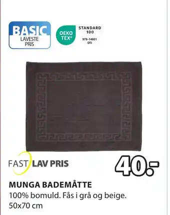 JYSK MUNGA BADEMÅTTE tilbud