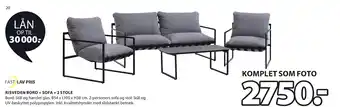 JYSK RISVEDEN BORD + SOFA + 2 STOLE tilbud