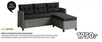 JYSK MORA LOUNGESOFA MED CHAISELONG tilbud