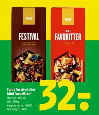 Coop 365 Toms festival eller Mini favoritter tilbud